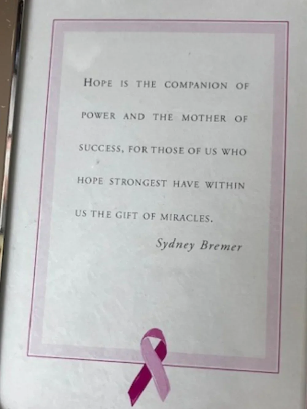 Silver 4x6 Breast Cancer Pink Ribbon Metal Frame NWOT